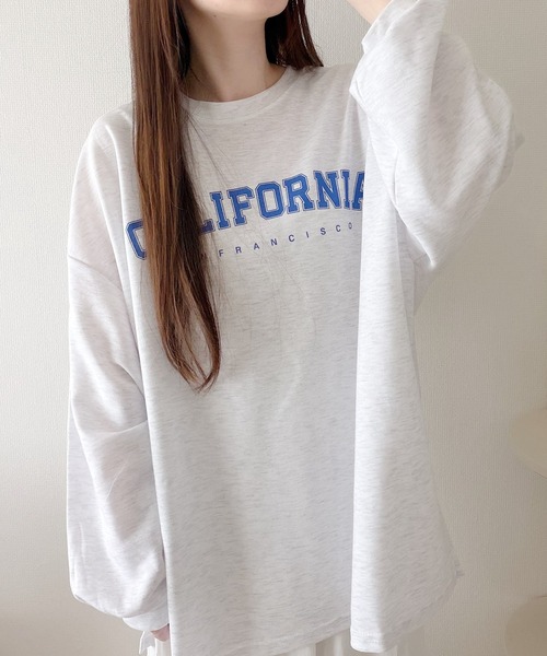 Nana(ナナ)の「カレッジロゴ オーバーサイズロンT(Tシャツ/カットソー・レディース・ブルー/ホワイト・FREE)」の14枚目の写真