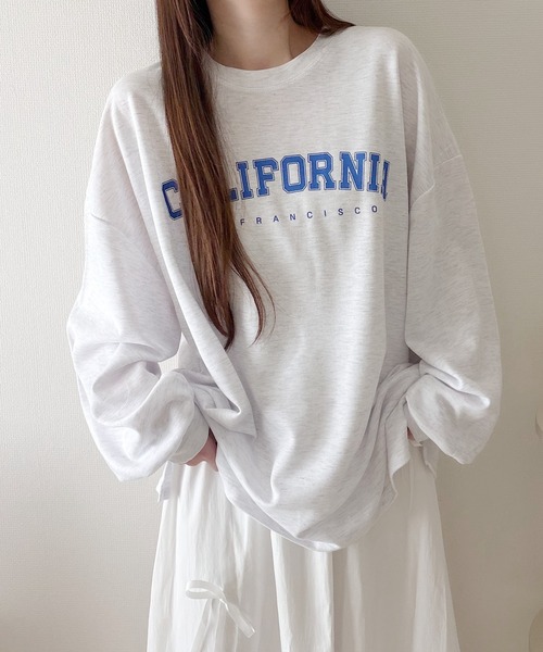 Nana(ナナ)の「カレッジロゴ オーバーサイズロンT(Tシャツ/カットソー・レディース・ブルー/ホワイト・FREE)」の16枚目の写真