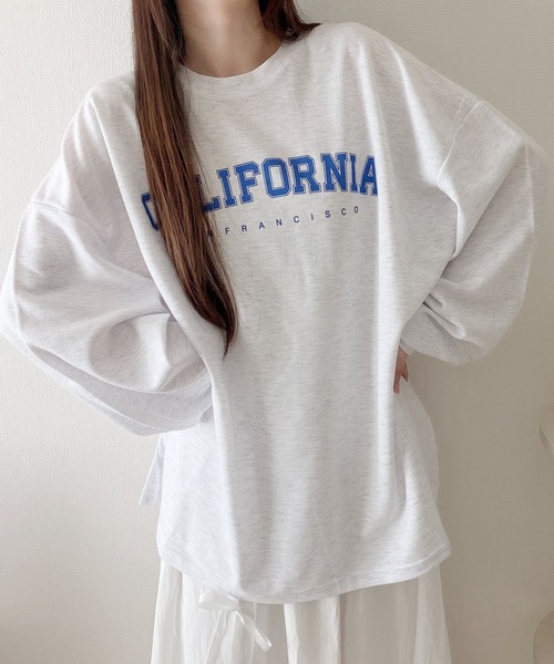 Nana(ナナ)の「カレッジロゴ オーバーサイズロンT(Tシャツ/カットソー・レディース・ブルー/ホワイト・FREE)」の19枚目の写真