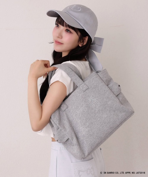 one after another NICE CLAUP(ワンアフターアナザーナイスクラップ)の「【チャーミーキティ】ラインストーントートバッグ(トートバッグ・レディース・ブラック/グレー/ピンク・FREE)」の2枚目の写真