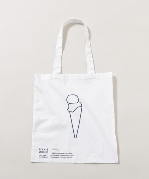 NANO universe（ナノユニバース）の「BIG BABY ICE CREAM×NANO universe スーベニアトートバッグ（トートバッグ・メンズ・ホワイト/ブルー/ブラック・FREE）」の2枚目の写真