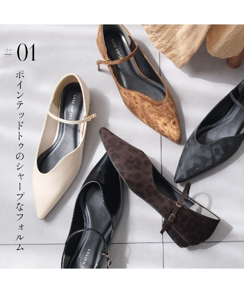 AmiAmi（アミアミ）の「ウェーブカットパンプス / オーバルヒール ポインテッドトゥ（パンプス・レディース・レオパード/ブラック系その他/ゴールド系その他/ブラック/アイボリー・S/L/M/LL）」の10枚目の写真