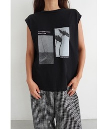 TRUNC（トランクエイティーエイト）の「2Way Photo Print French Sleeve Tee（Tシャツ/カットソー）」