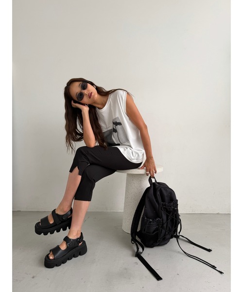 TRUNC(トランクエイティーエイト)の「2Way Photo Print French Sleeve Tee(Tシャツ/カットソー・レディース・オフホワイト/ブラック・FREE)」の14枚目の写真