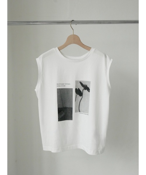 TRUNC(トランクエイティーエイト)の「2Way Photo Print French Sleeve Tee(Tシャツ/カットソー・レディース・オフホワイト/ブラック・FREE)」の7枚目の写真