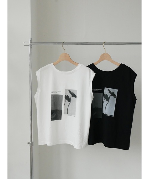 TRUNC(トランクエイティーエイト)の「2Way Photo Print French Sleeve Tee(Tシャツ/カットソー・レディース・オフホワイト/ブラック・FREE)」の8枚目の写真