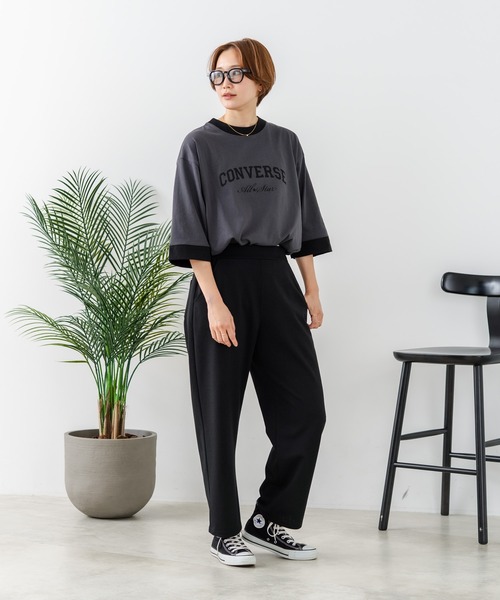 fort point（フォーポイント）の「【C-FORT POINT/フォートポイント】【裏メッシュ生地で吸汗速乾性に優れる】DRYスウェットカーブパンツ すっきり見え 通気性 柔らかい 快適 デイリーコーデ（スウェットパンツ・レディース・グレー/ブラック・MEDIUM）」の7枚目の写真