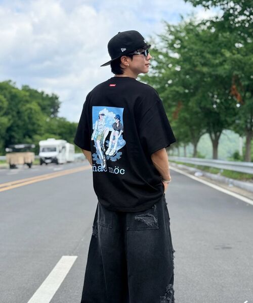 MAC MOC（マックモック）の「[マークモクXナム13] デュエット 男女共用 半袖Tシャツ_ブラック（Tシャツ/カットソー・レディース・ブラック・SMALL/LARGE）」の3枚目の写真