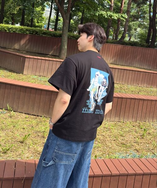 MAC MOC（マックモック）の「[マークモクXナム13] デュエット 男女共用 半袖Tシャツ_ブラック（Tシャツ/カットソー・レディース・ブラック・SMALL/LARGE）」の4枚目の写真