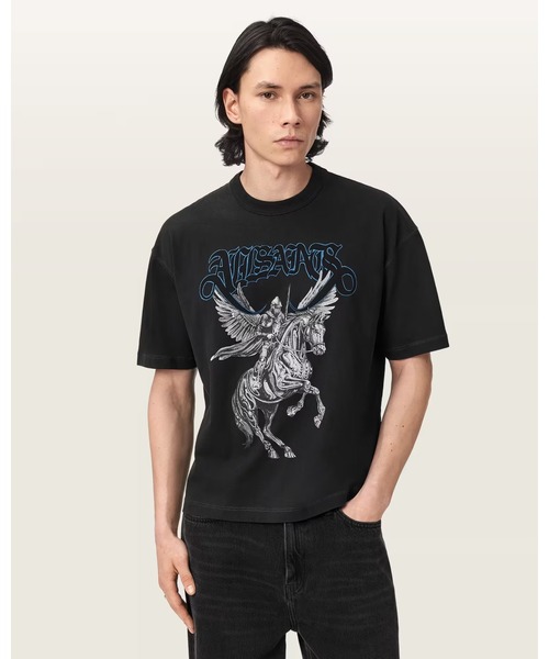 ALLSAINTS(オールセインツ)の「SERAPH SHORT SLEEVE GRAPHIC T-SHIRT | SERAPH 半袖 グラフィック Tシャツ(Tシャツ/カットソー・メンズ・ブラック・L)」の1枚目の写真