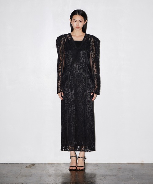 ANDRESD(アンドレスド)の「コーディドレースレーヤードドレス / corded lace layered dress(ドレス・レディース・ブラック・M/S/L)」の14枚目の写真