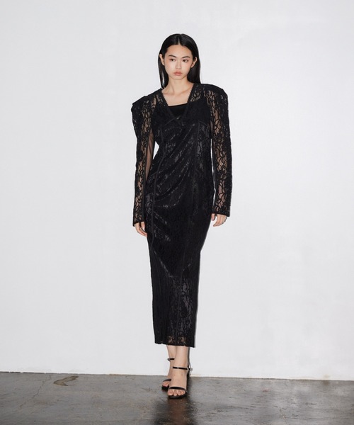 ANDRESD(アンドレスド)の「コーディドレースレーヤードドレス / corded lace layered dress(ドレス・レディース・ブラック・M/S/L)」の11枚目の写真