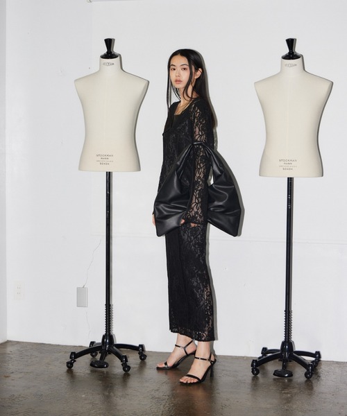 ANDRESD(アンドレスド)の「コーディドレースレーヤードドレス / corded lace layered dress(ドレス・レディース・ブラック・M/S/L)」の7枚目の写真