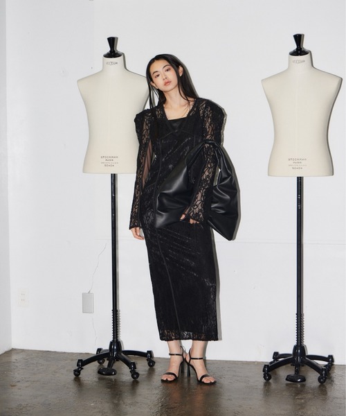 ANDRESD(アンドレスド)の「コーディドレースレーヤードドレス / corded lace layered dress(ドレス・レディース・ブラック・M/S/L)」の9枚目の写真