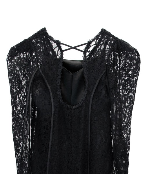 ANDRESD(アンドレスド)の「コーディドレースレーヤードドレス / corded lace layered dress(ドレス・レディース・ブラック・M/S/L)」の20枚目の写真