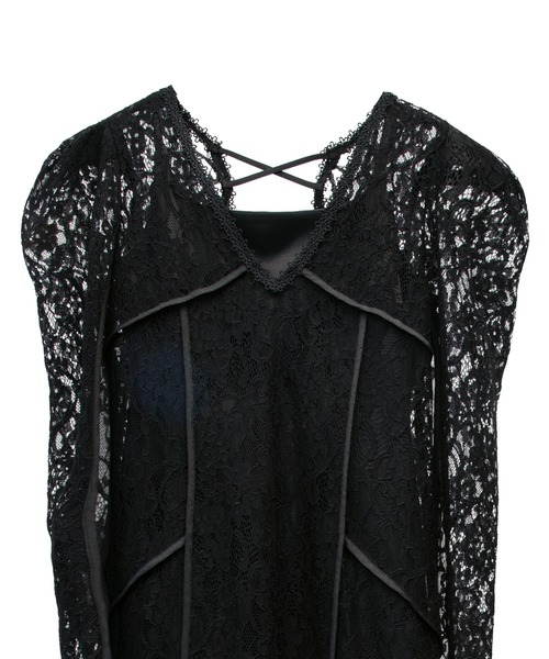 ANDRESD(アンドレスド)の「コーディドレースレーヤードドレス / corded lace layered dress(ドレス・レディース・ブラック・M/S/L)」の19枚目の写真