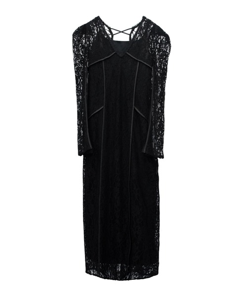 ANDRESD(アンドレスド)の「コーディドレースレーヤードドレス / corded lace layered dress(ドレス・レディース・ブラック・M/S/L)」の17枚目の写真
