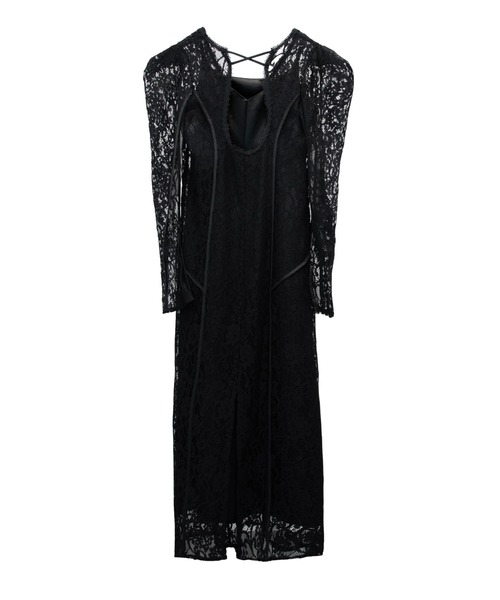 ANDRESD(アンドレスド)の「コーディドレースレーヤードドレス / corded lace layered dress(ドレス・レディース・ブラック・M/S/L)」の18枚目の写真