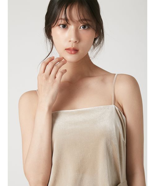 FRAY I.D(フレイアイディー)の「ベロアキャミIラインドレープワンピース(ワンピース・レディース・ベージュ/チャコールグレー/ブラウン・0/1)」の8枚目の写真