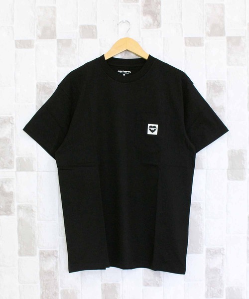 Carhartt WIP(カーハートダブリューアイピー)の「WIP ポケットハート ワンポイント 半袖Tシャツ S/S Pocket Heart T-Shirt(Tシャツ/カットソー・メンズ・ホワイト×レッド/ブラック×ブラック・XL/L/M)」の2枚目の写真