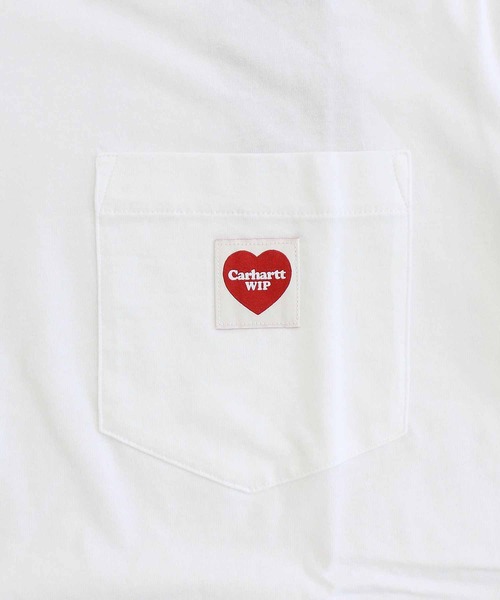 Carhartt WIP(カーハートダブリューアイピー)の「WIP ポケットハート ワンポイント 半袖Tシャツ S/S Pocket Heart T-Shirt(Tシャツ/カットソー・メンズ・ホワイト×レッド/ブラック×ブラック・XL/L/M)」の6枚目の写真
