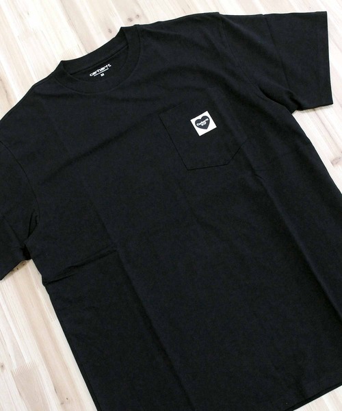 Carhartt WIP(カーハートダブリューアイピー)の「WIP ポケットハート ワンポイント 半袖Tシャツ S/S Pocket Heart T-Shirt(Tシャツ/カットソー・メンズ・ホワイト×レッド/ブラック×ブラック・XL/L/M)」の9枚目の写真