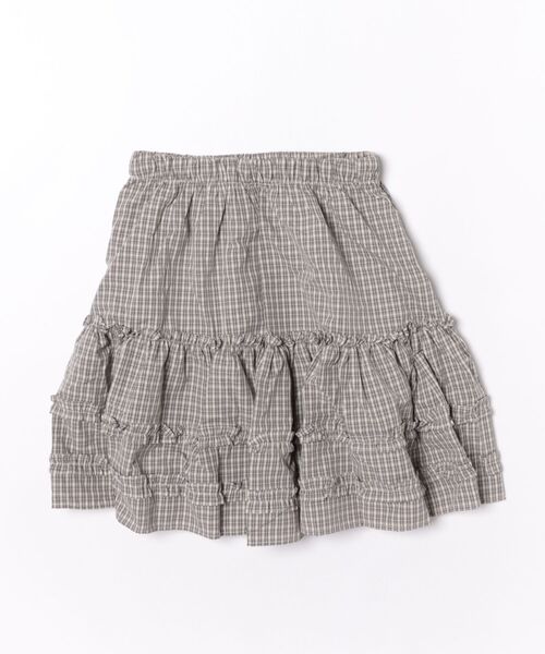 SPINNS(スピンズ)の「チェックミドルスカート/3段フリル/NEO森ガール(スカート・レディース・グレー/ネイビー・ONESIZE)」の4枚目の写真