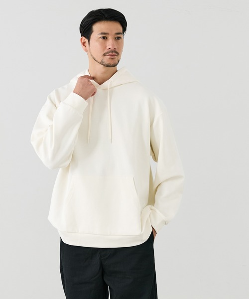 coca（coca）（コカ）の「ソフトスウェットワイドプルパーカー（パーカー・メンズ・ブラック/ホワイト・XL/M/L）」の6枚目の写真