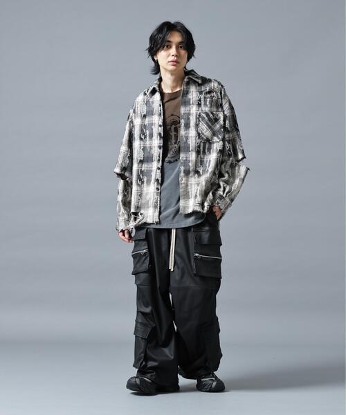 DANKE SCHON(ダンケシェーン)の「DankeSchon/ダンケシェーン/DAMAGE CHECK SHIRTS(シャツ/ブラウス・メンズ・レッド/ブルー/ブラック系その他・M/L)」の6枚目の写真