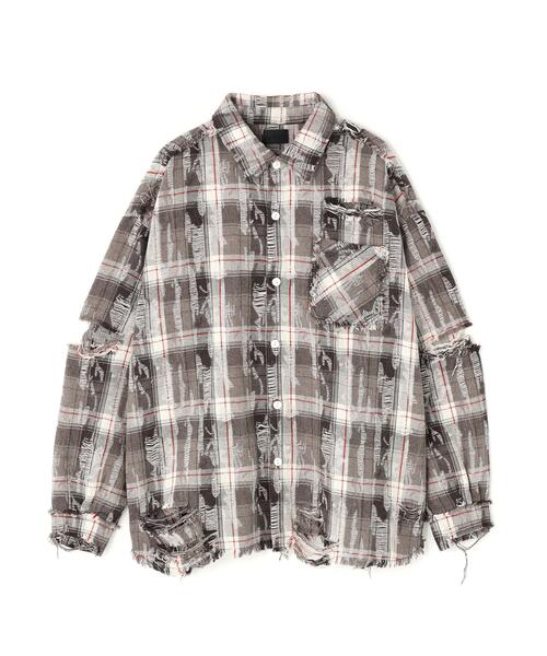 DANKE SCHON(ダンケシェーン)の「DankeSchon/ダンケシェーン/DAMAGE CHECK SHIRTS(シャツ/ブラウス・メンズ・レッド/ブルー/ブラック系その他・M/L)」の7枚目の写真
