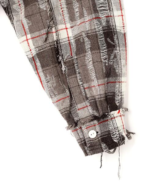DANKE SCHON(ダンケシェーン)の「DankeSchon/ダンケシェーン/DAMAGE CHECK SHIRTS(シャツ/ブラウス・メンズ・レッド/ブルー/ブラック系その他・M/L)」の14枚目の写真