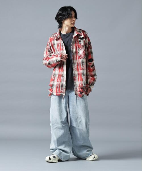 DANKE SCHON(ダンケシェーン)の「DankeSchon/ダンケシェーン/DAMAGE CHECK SHIRTS(シャツ/ブラウス・メンズ・レッド/ブルー/ブラック系その他・M/L)」の17枚目の写真