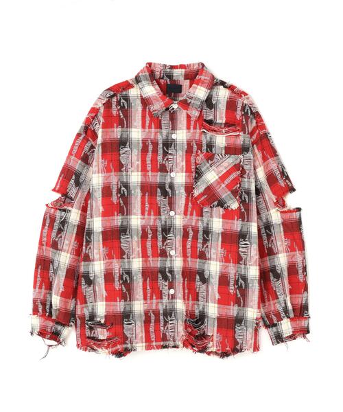 DANKE SCHON(ダンケシェーン)の「DankeSchon/ダンケシェーン/DAMAGE CHECK SHIRTS(シャツ/ブラウス・メンズ・レッド/ブルー/ブラック系その他・M/L)」の18枚目の写真