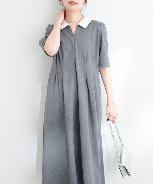 センソユニコ t.b 半袖ワンピース M ゆったり 濃いめグレー ブランド古着】半袖ワンピース（ワンピース）｜natural couture