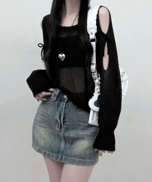 semplice（センプリチェ）の「カットソー【韓国ファッション】（Tシャツ/カットソー・レディース・ホワイト/ブラック/グレー・F）」の4枚目の写真