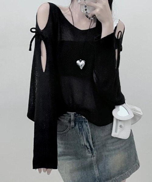 semplice（センプリチェ）の「カットソー【韓国ファッション】（Tシャツ/カットソー・レディース・ホワイト/ブラック/グレー・F）」の5枚目の写真