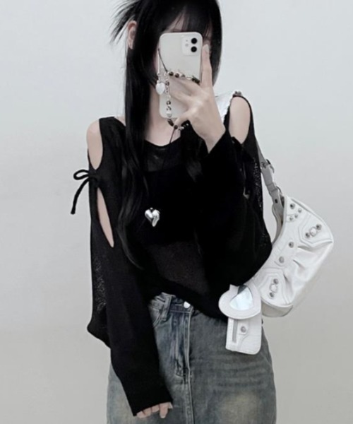 semplice（センプリチェ）の「カットソー【韓国ファッション】（Tシャツ/カットソー・レディース・ホワイト/ブラック/グレー・F）」の6枚目の写真