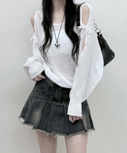 semplice（センプリチェ）の「カットソー【韓国ファッション】（Tシャツ/カットソー・レディース・ホワイト/ブラック/グレー・F）」の8枚目の写真