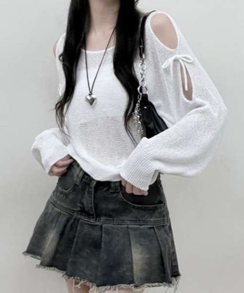 semplice（センプリチェ）の「カットソー【韓国ファッション】（Tシャツ/カットソー・レディース・ホワイト/ブラック/グレー・F）」の10枚目の写真