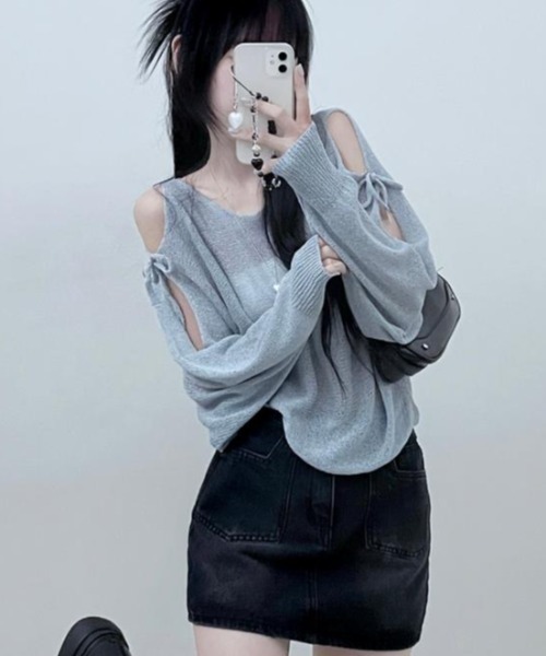 semplice（センプリチェ）の「カットソー【韓国ファッション】（Tシャツ/カットソー・レディース・ホワイト/ブラック/グレー・F）」の15枚目の写真