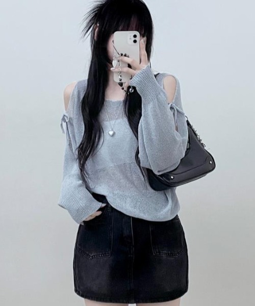 semplice（センプリチェ）の「カットソー【韓国ファッション】（Tシャツ/カットソー・レディース・ホワイト/ブラック/グレー・F）」の16枚目の写真