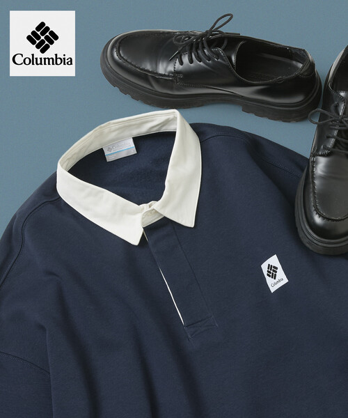 Columbia(コロンビア)の「限定展開 Columbia×FREAK'S STORE 別注 インペリアルパーク ワンポイントロゴ ラグビーシャツ(Tシャツ/カットソー・メンズ・ネイビー/グレー/ブラック/チャコールグレー/ベージュ・X-LARGE/SMALL/LARGE/MEDIUM)」の1枚目の写真