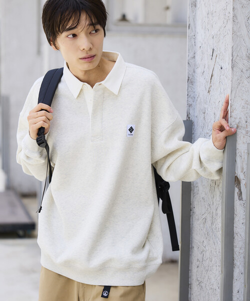 Columbia(コロンビア)の「限定展開 Columbia×FREAK'S STORE 別注 インペリアルパーク ワンポイントロゴ ラグビーシャツ(Tシャツ/カットソー・メンズ・ネイビー/グレー/ブラック/チャコールグレー/ベージュ・X-LARGE/SMALL/LARGE/MEDIUM)」の4枚目の写真