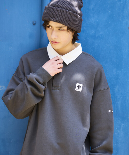 Columbia(コロンビア)の「限定展開 Columbia×FREAK'S STORE 別注 インペリアルパーク ワンポイントロゴ ラグビーシャツ(Tシャツ/カットソー・メンズ・ネイビー/グレー/ブラック/チャコールグレー/ベージュ・X-LARGE/SMALL/LARGE/MEDIUM)」の3枚目の写真