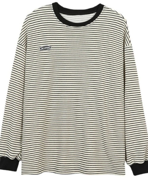 Ritzy（リッツィー）の「細ボーダー クルーネックロングスリーブ T シャツ（Tシャツ/カットソー・レディース・ホワイト/ブラック・M）」の7枚目の写真