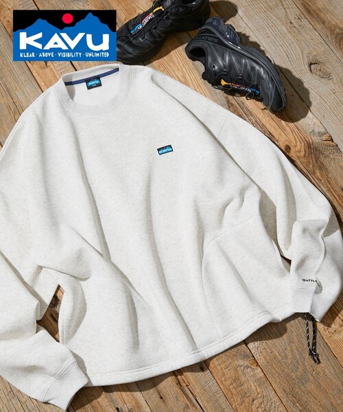 KAVU(カブー)の「KAVU/カブー 限定展開 KAVU×FREAK'S STORE / カブ― 別注 スピンドル クルーネック スウェット(スウェット・メンズ・グレイッシュベージュ/ネイビー/ブラック/アッシュグレー・SMALL/MEDIUM/LARGE)」の3枚目の写真