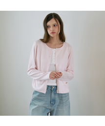 Basic Crop Cardigan [Pink]