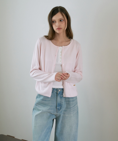 DEHEVE（デヘヴェ）の「ウールベーシッククロップカーディガン[ピンク]（カーディガン/ボレロ・レディース・PINK・OS）」の5枚目の写真