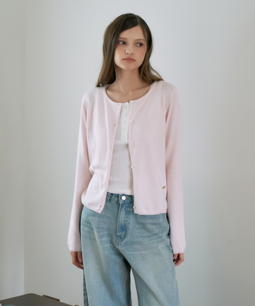 DEHEVE（デヘヴェ）の「ウールベーシッククロップカーディガン[ピンク]（カーディガン/ボレロ・レディース・PINK・OS）」の6枚目の写真