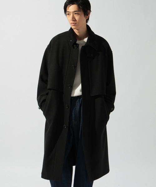 niko and...(ニコアンド)の「ウーリーテックフライヨークコート(ステンカラーコート・メンズ・ダークブラウン/ブラック・LARGE/MEDIUM)」の15枚目の写真